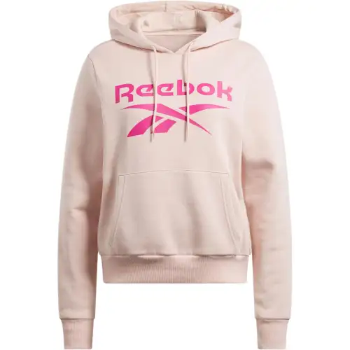 Reebok Identity Big Logo Fleece Hoodie Sweatshirt Women's Light Pink