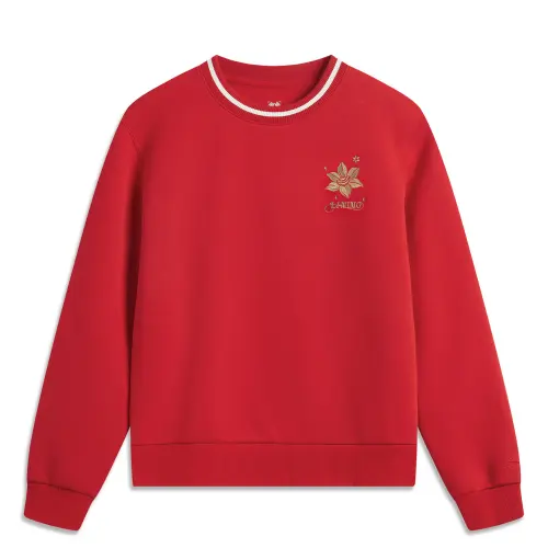 Li Ning Rijin Doujin Collection Sweatshirt Women's Vermilion