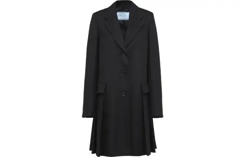 PRADA Coats Women's Black Suit Collar Moderate Straight Fit