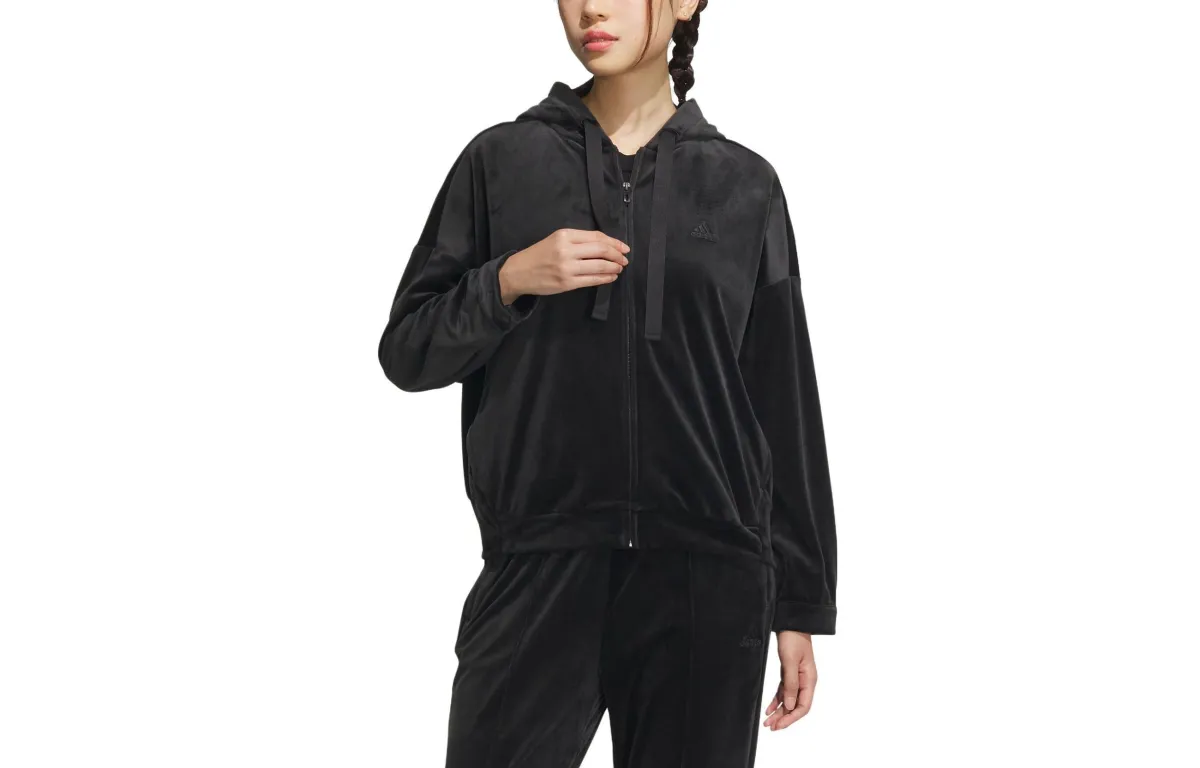 Adidas Jackets Women's Black Hooded Moderate Other
