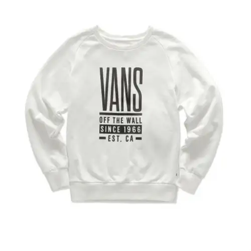 Vans Sweatshirts Women's White Crew Neck Moderate Regular