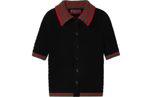 GUCCI Web trim Crochet knit Cardigan