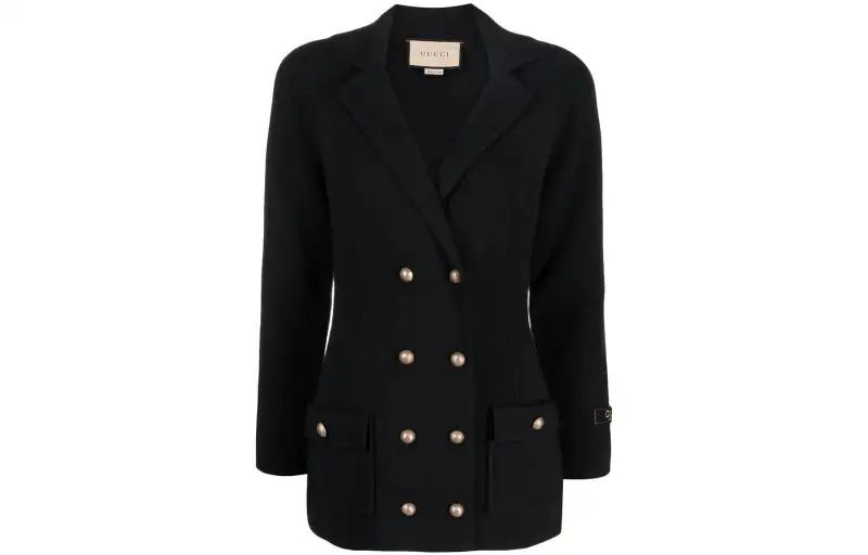 GUCCI Jackets Women's Black Lapel Moderate Other