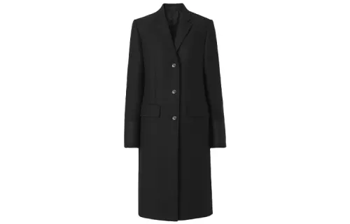 Burberry Coats Women's Black Suit Collar Moderate Straight Fit