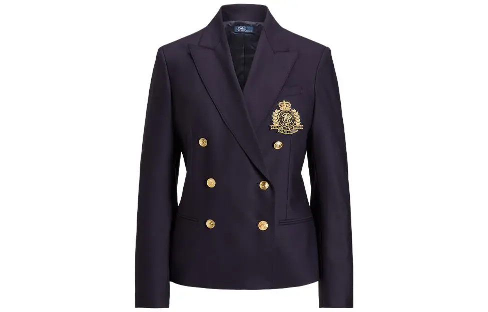 Polo Ralph Lauren crest-embroidered double-breasted blazer