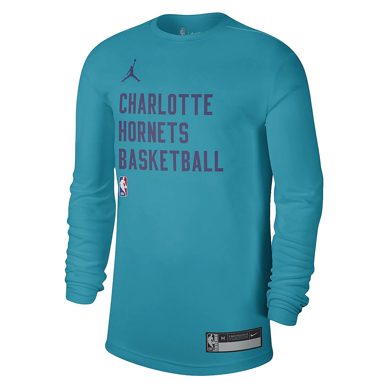 Jordan x NBA Charlotte Hornets BRAND T Shirt Unisex Peacock Blue