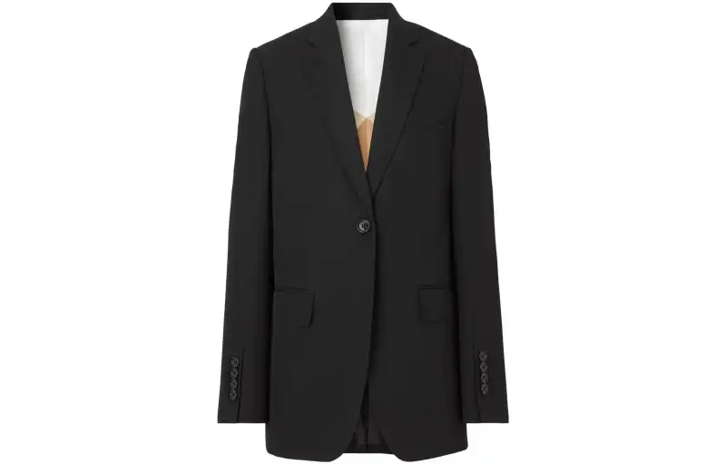 Burberry Business Suits Women's Black V Neck Moderate