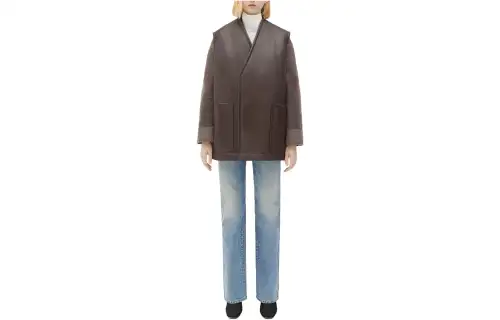 Bottega Veneta Coats Women's Chocolate Moderate Straight Fit