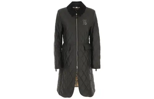 Burberry Coats Women's Black Lapel Moderate