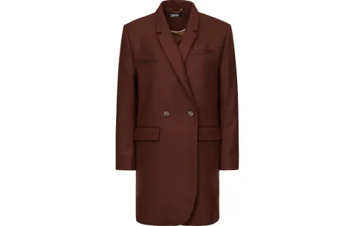 EVISU Coats Women's Coffee Suit Collar Moderate