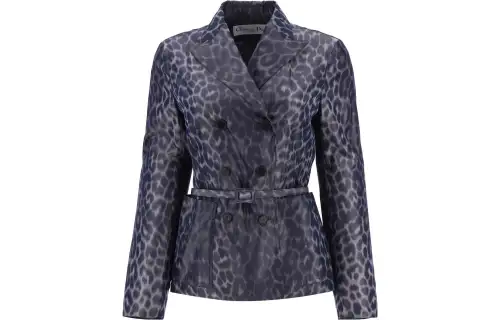Christian DIOR Leopard Printed Double Breasted Jacket