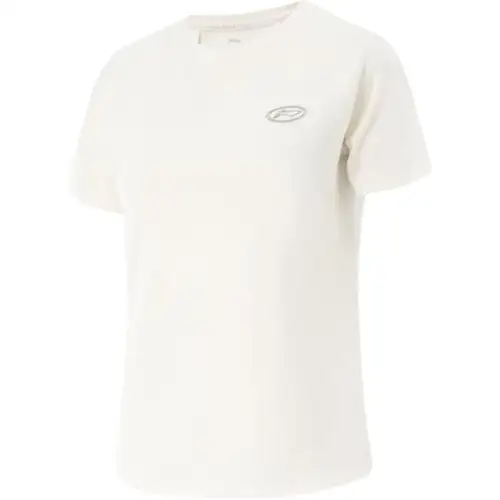 Li Ning T Shirts Women's White Crew Neck Moderate Straight Fit