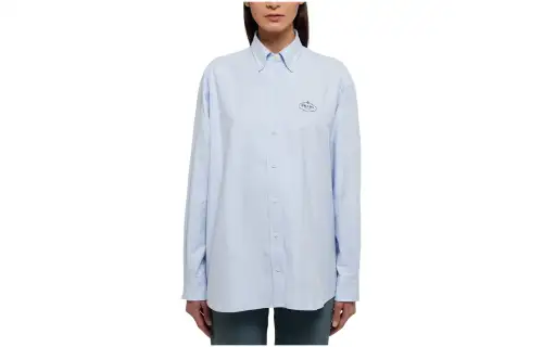 PRADA Shirts Women's Blue Pointed Collar Moderate Other