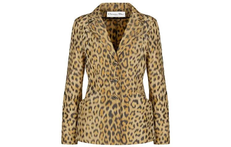 Christian DIOR Leopard Printed Single Breasted Jacket