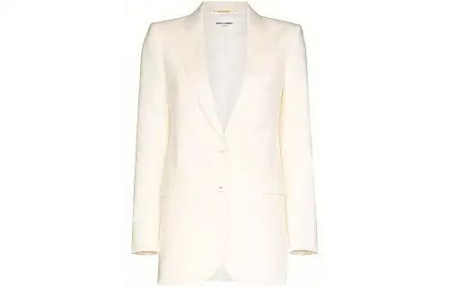 SAINT LAURENT Business Suits Women's White Suit Collar Moderate