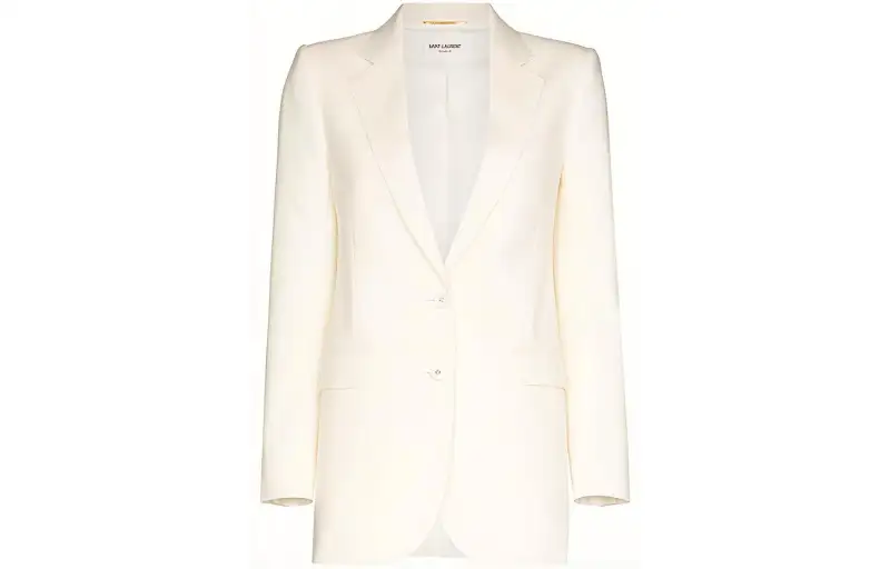 SAINT LAURENT Business Suits Women's White Suit Collar Moderate