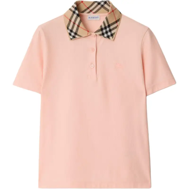Burberry check cotton polo top