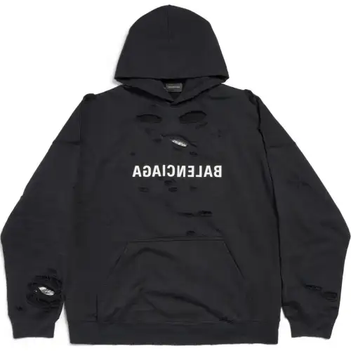 Balenciaga Wide Fit Hoodie 'Faded Black/White'