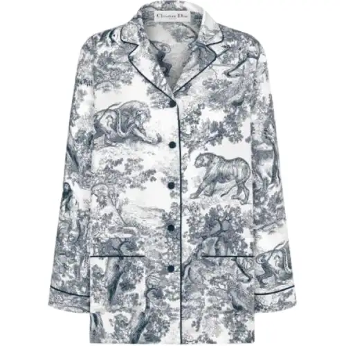 DIOR Shirts Women's Navy Lapel Moderate