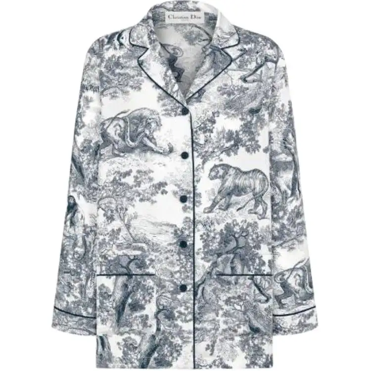 DIOR Shirts Women's Navy Lapel Moderate