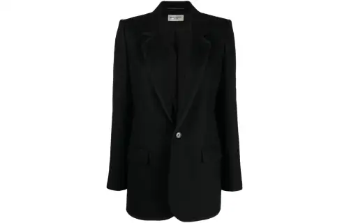SAINT LAURENT Business Suits Women's Black Suit Collar Moderate