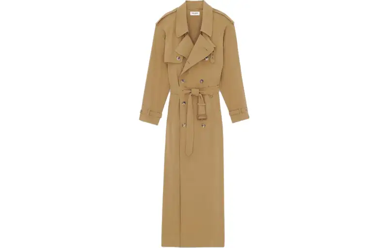 SAINT LAURENT SS23 Coat Women's Khaki