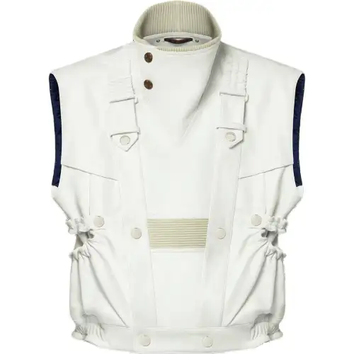 LOUIS VUITTON Utility Detail Sleeveless Leather Jacket Jackets & Coats Women's White