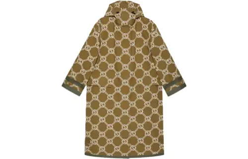 GUCCI Coats Women's Brown Hooded Moderate Straight Fit