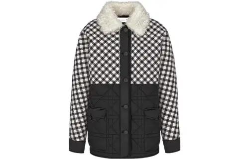 DIOR Quarterly New Products Coats Women's Black White Lapel Moderate Straight Fit
