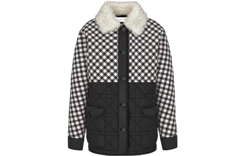 DIOR Quarterly New Products Coats Women's Black White Lapel Moderate Straight Fit