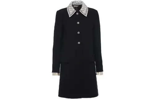 MIU MIU Coats Women's Black Lapel Moderate
