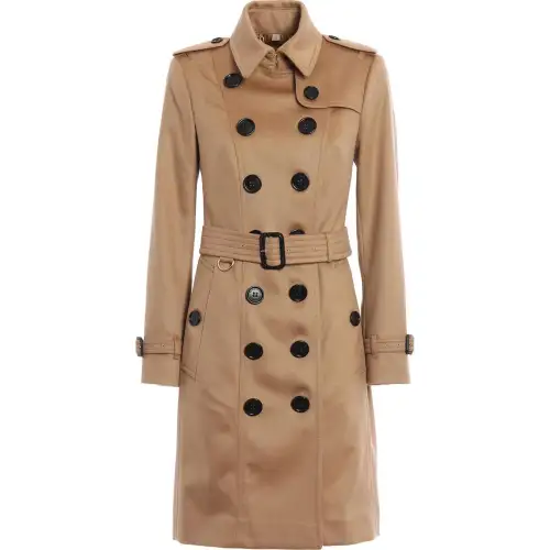 Burberry Coats Women's Brown Lapel Moderate Straight Fit