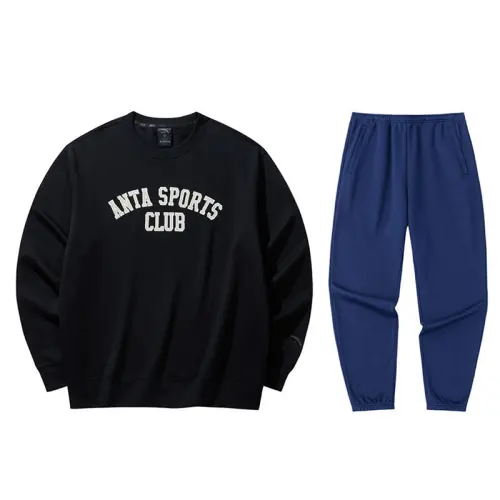 ANTA Casual Sportswear Men's Crew Neck Thickened And Fleece Lined
