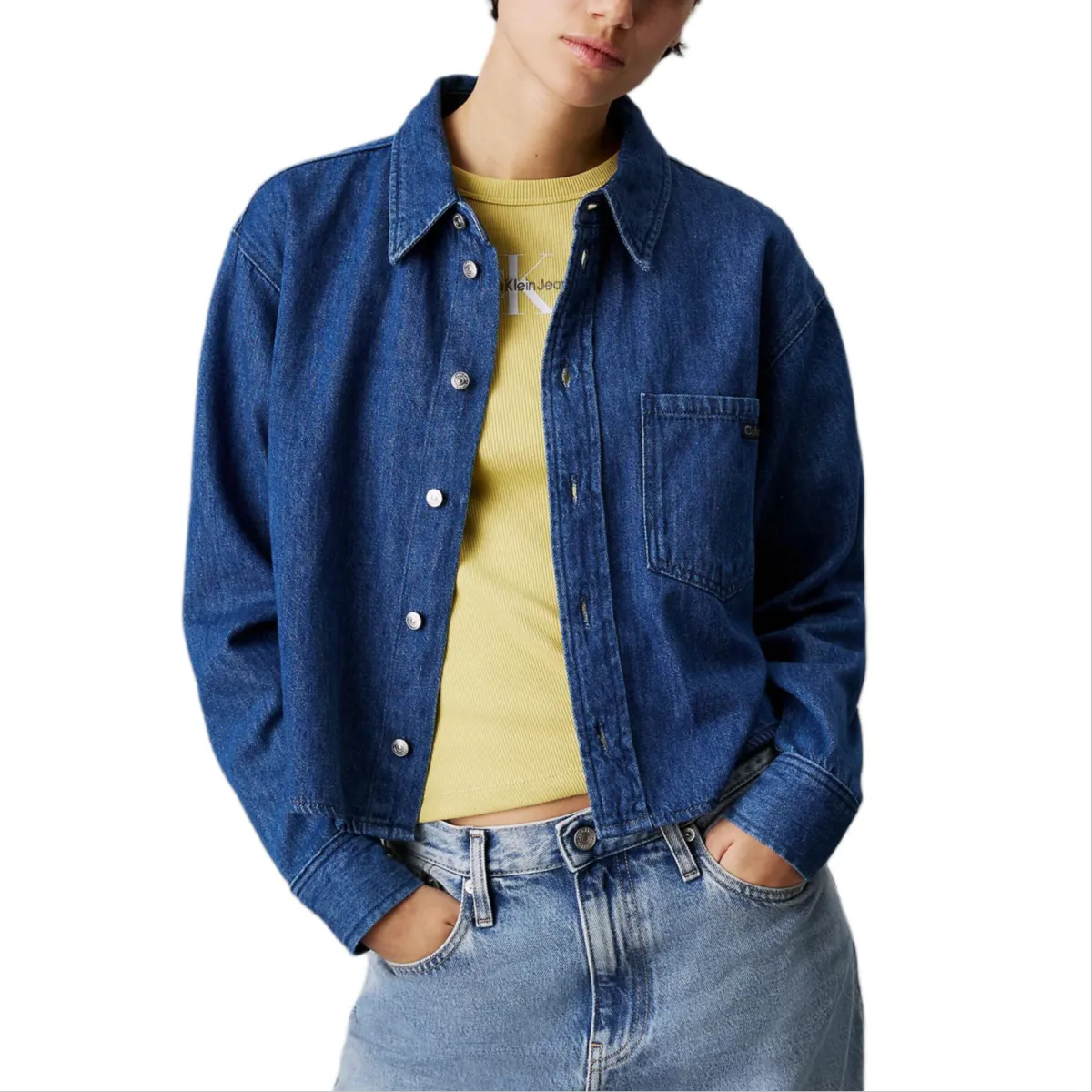 CALVIN KLEIN Shirt Europe Version Women's Bright Blue