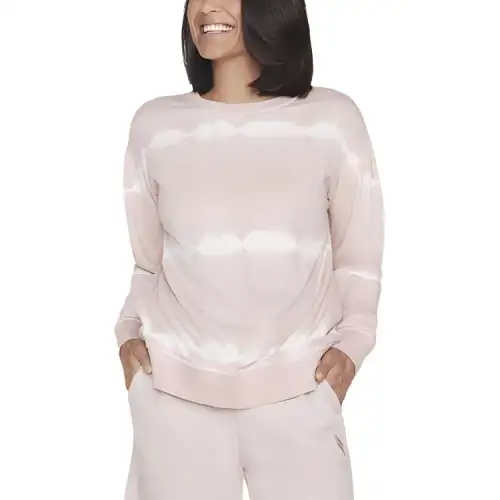 Skechers SKECHDYE Stripe Crew Sweatshirt Women's Light Pink
