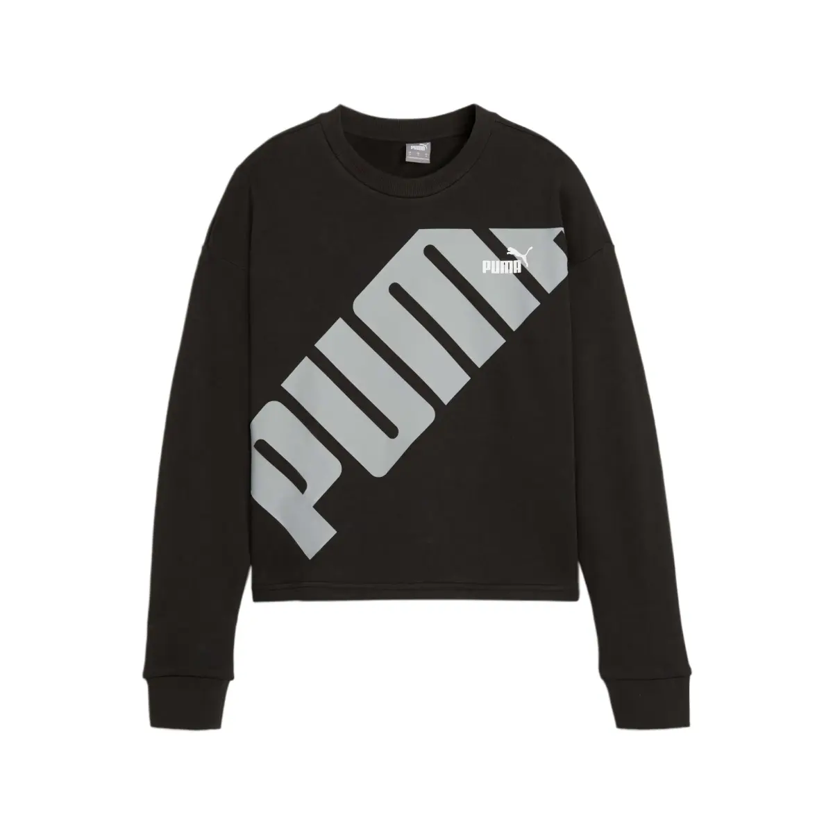 PUMA Sweatshirts Women's Black Crew Neck Moderate Straight Fit