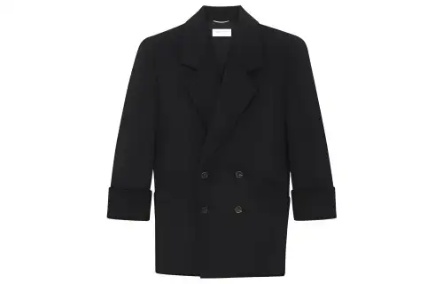 SAINT LAURENT Double-Breasted Buttoned Coat