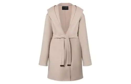 LOUIS VUITTON Zipper Sleeve Hooded Wrap Coat