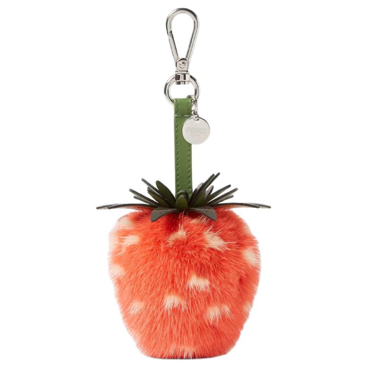 Мужской брелок Fendi Из меха норки (красный)