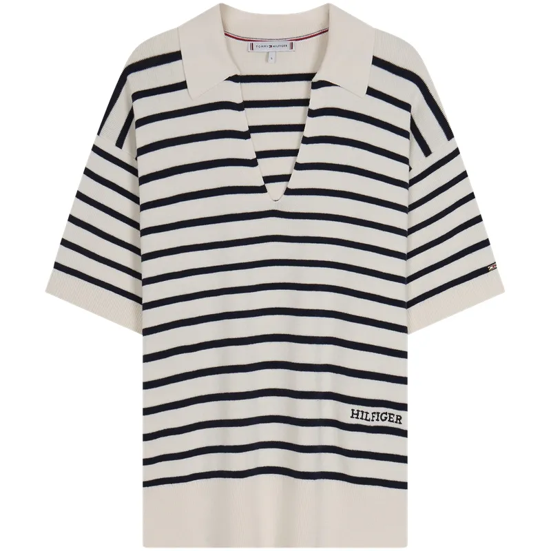Tommy Hilfiger Stripe Short Sleeved Polo Jumper
