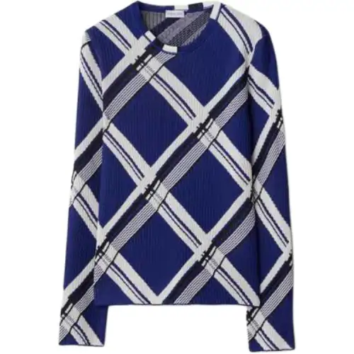 Burberry Knitwear Women's Blue Crew Neck Moderate
