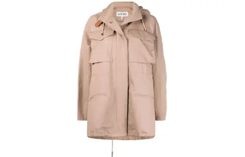 LOEWE Coats Women's Light Umber Hooded Moderate