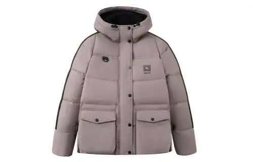 Vans Down Jackets Women's Brown Hooded Moderate Quilted Down Jacket