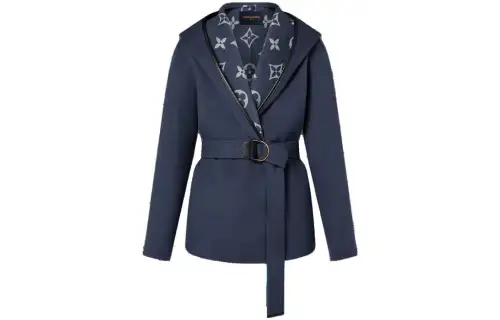 LOUIS VUITTON Signature Short Hooded Wrap Coat