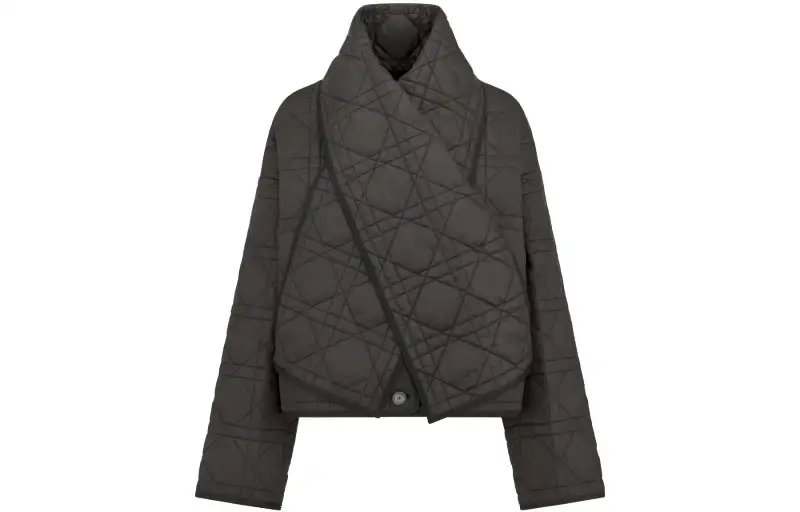 DIOR Coats Women's Black Moderate Straight Fit