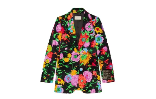 x Ken Scott floral velvet blazer