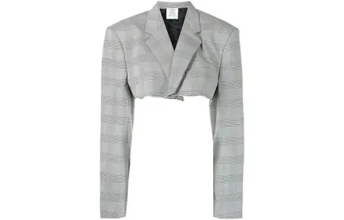 Vetements Business Suits Women's Gray Suit Collar Moderate Straight Fit
