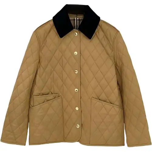 Burberry Diamond Quilted Button Up Jacket