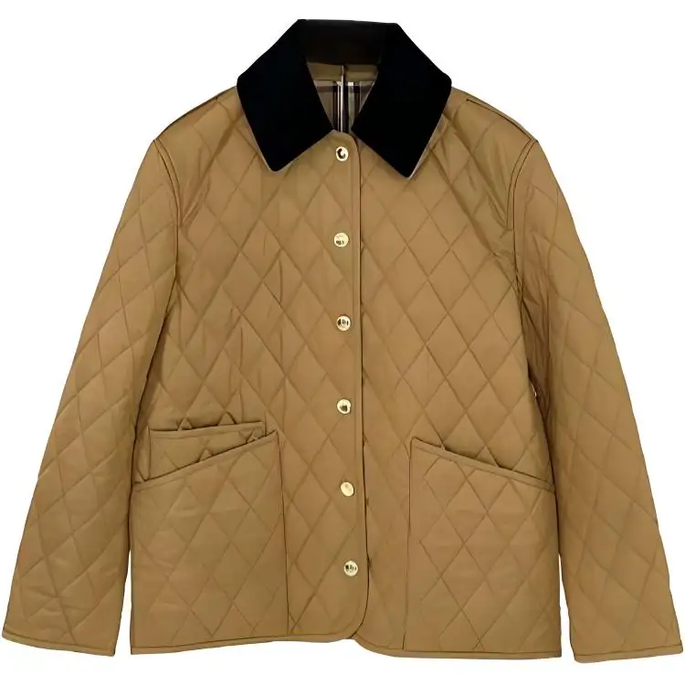 Burberry Diamond Quilted Button Up Jacket