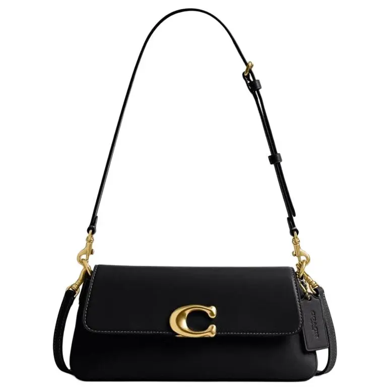 COACH Jet Leather Portable Crossbody Bag, Shoulder Bag Medium Women's Black